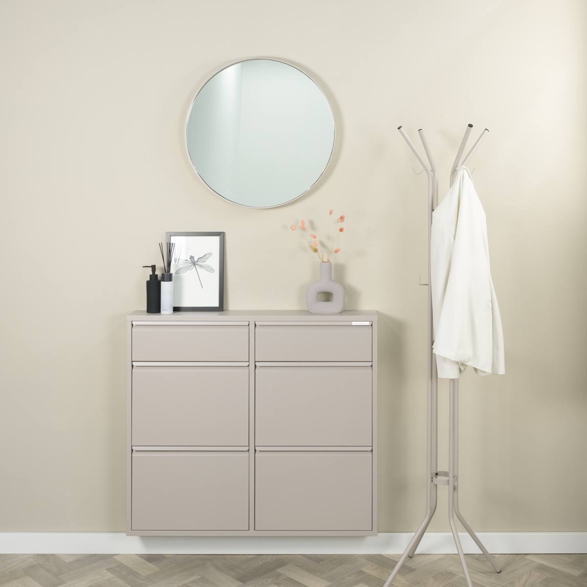 SPINDER DESIGN BILLY 6 skoskab, m. 6 låger - silky taupe stål – billede 4