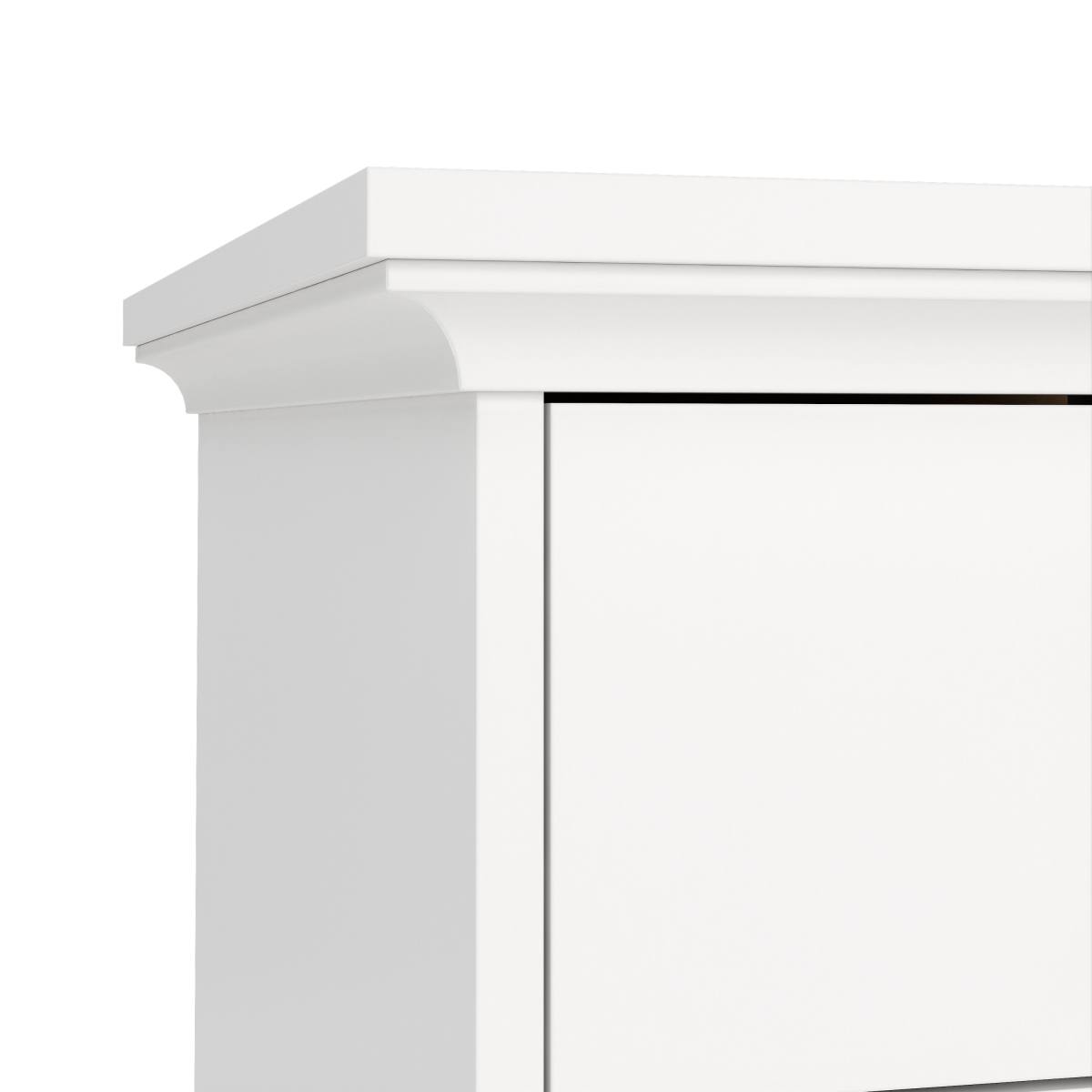 TVILUM Paris skrivebord - rektangulært, hvid laminat, med 3 skuffer – billede 7