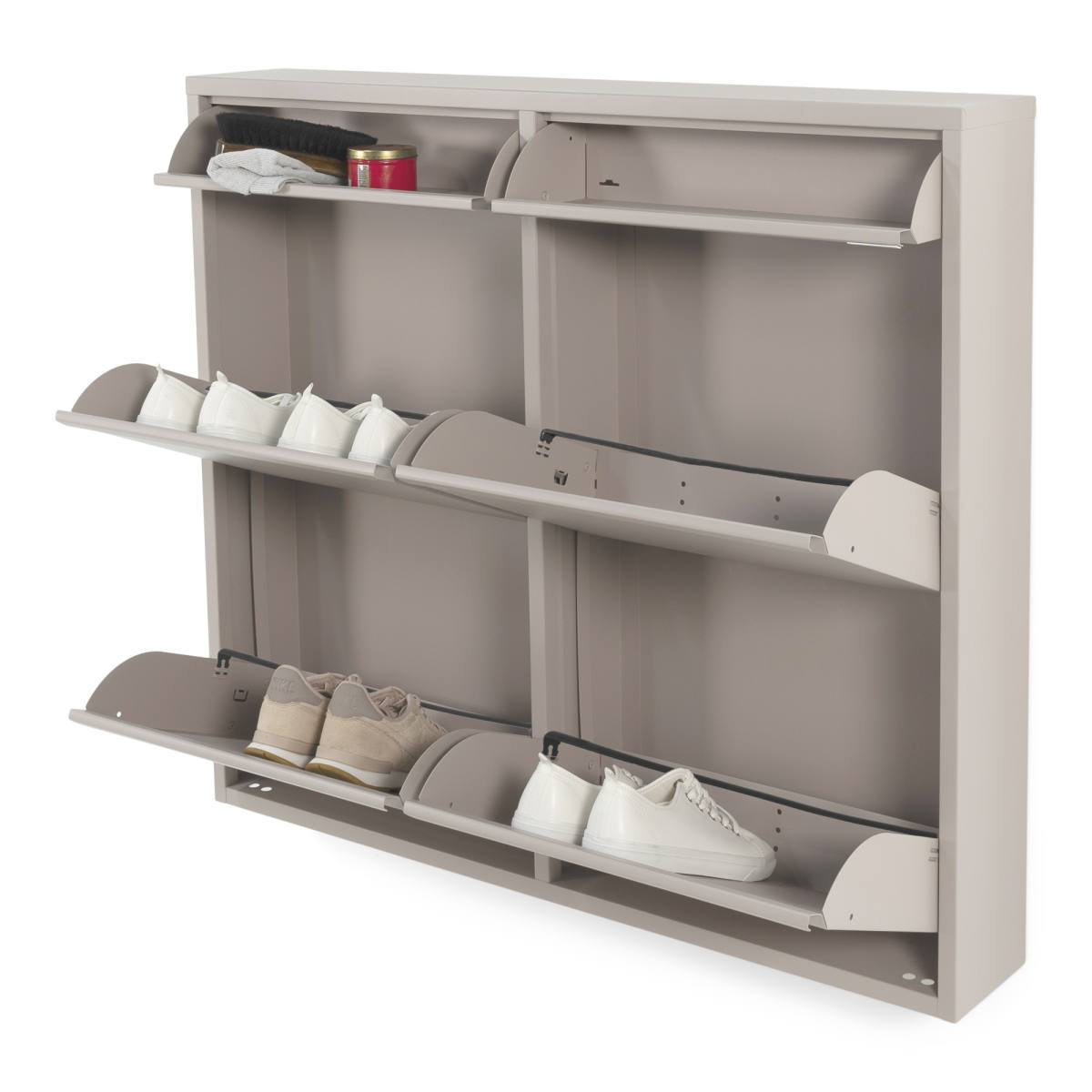 SPINDER DESIGN BILLY 6 skoskab, m. 6 låger - silky taupe stål – billede 3
