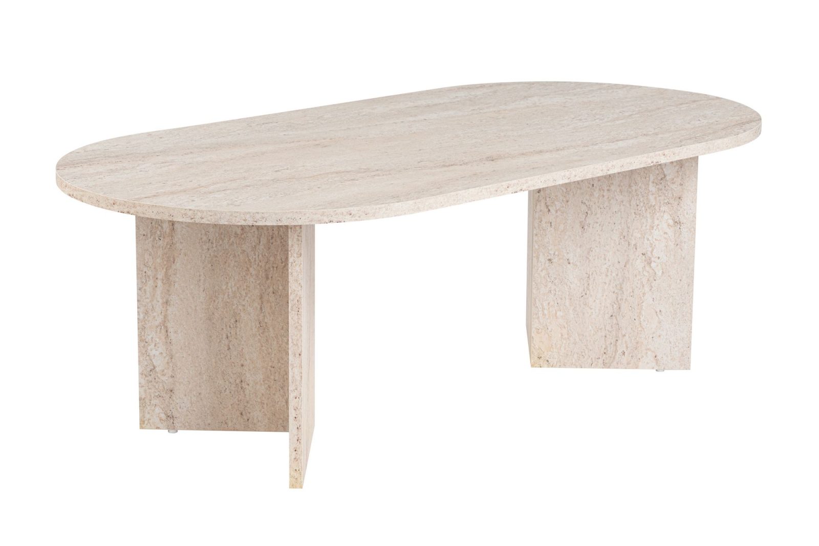 NORDVÄRK Sable sofabord, oval - ru travertin melamin (119x60)