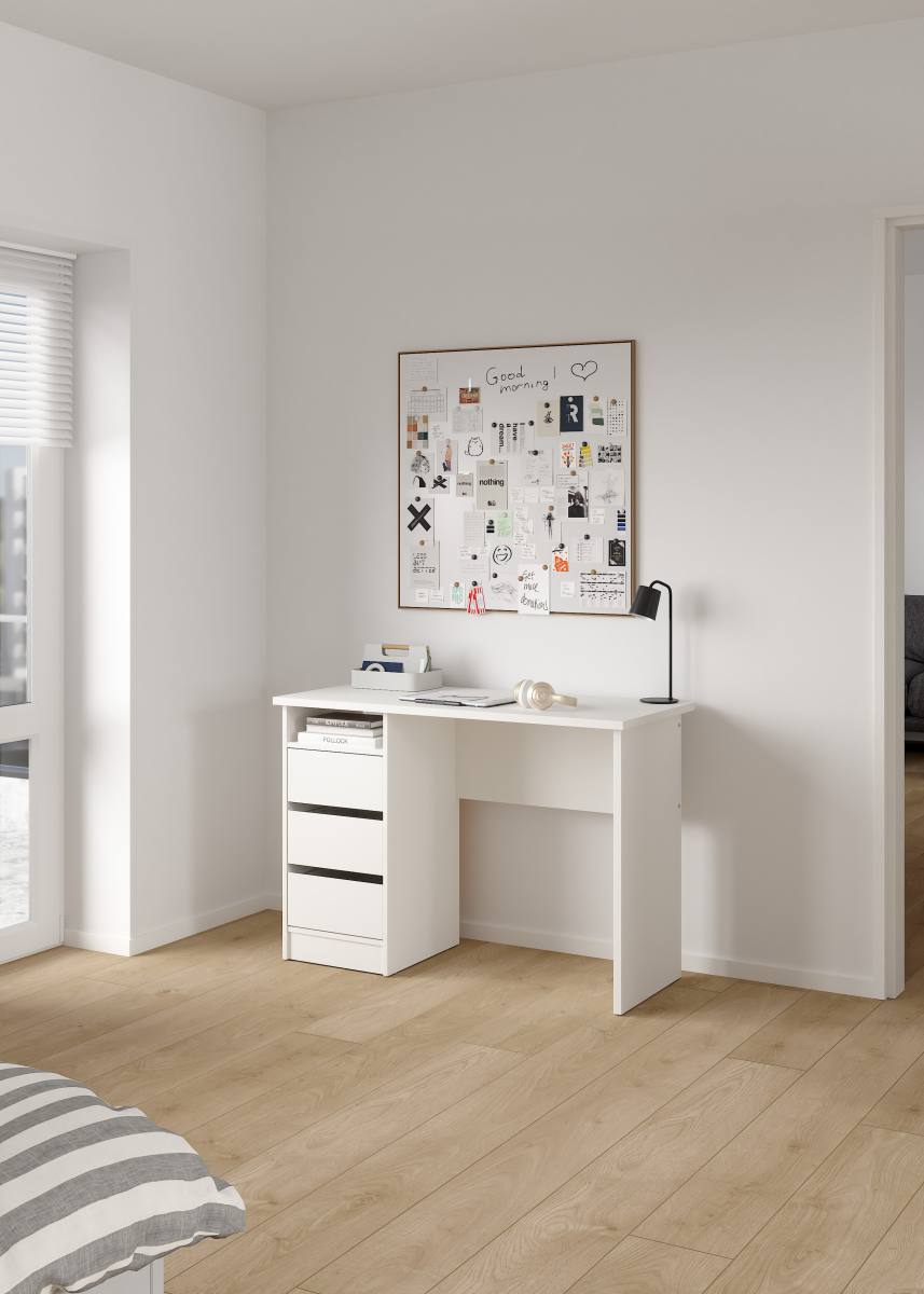 TVILUM Function Plus skrivebord, m. 1 rum og 3 skuffer - hvid træ (110x48,5) – billede 8
