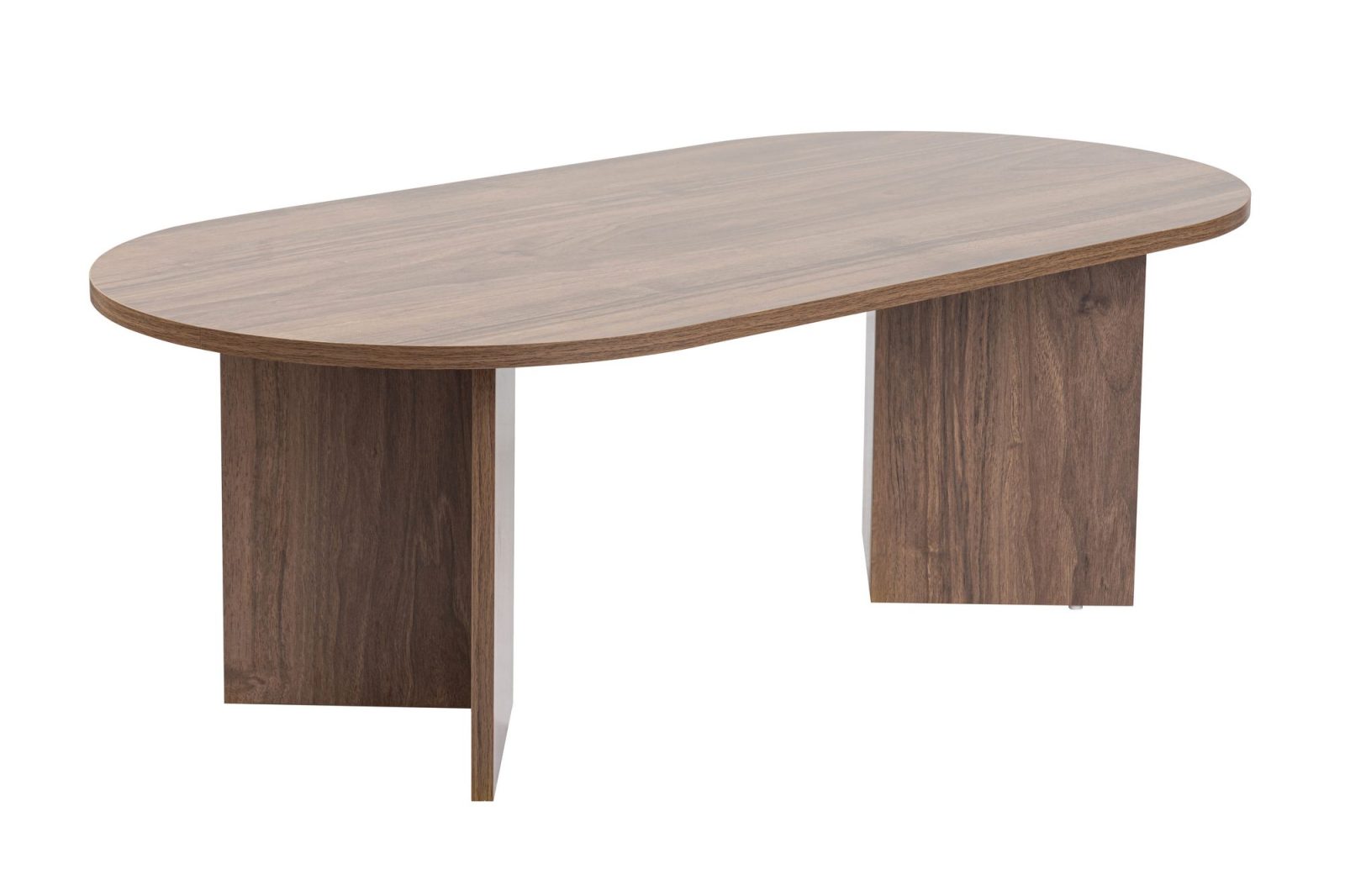 NORDVÄRK Sable sofabord, oval - valnødfarvet melamin (119x60)