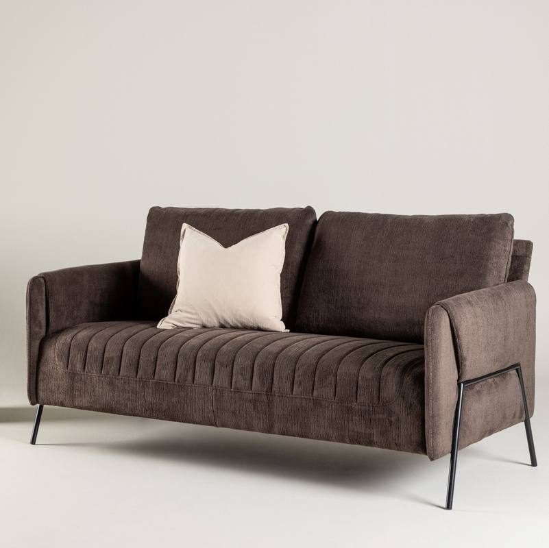 Oban - 2 personers sofa i brunt stof