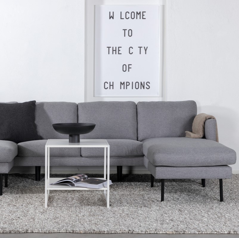 Polar - Sofa i U-form med gråt polyester stof