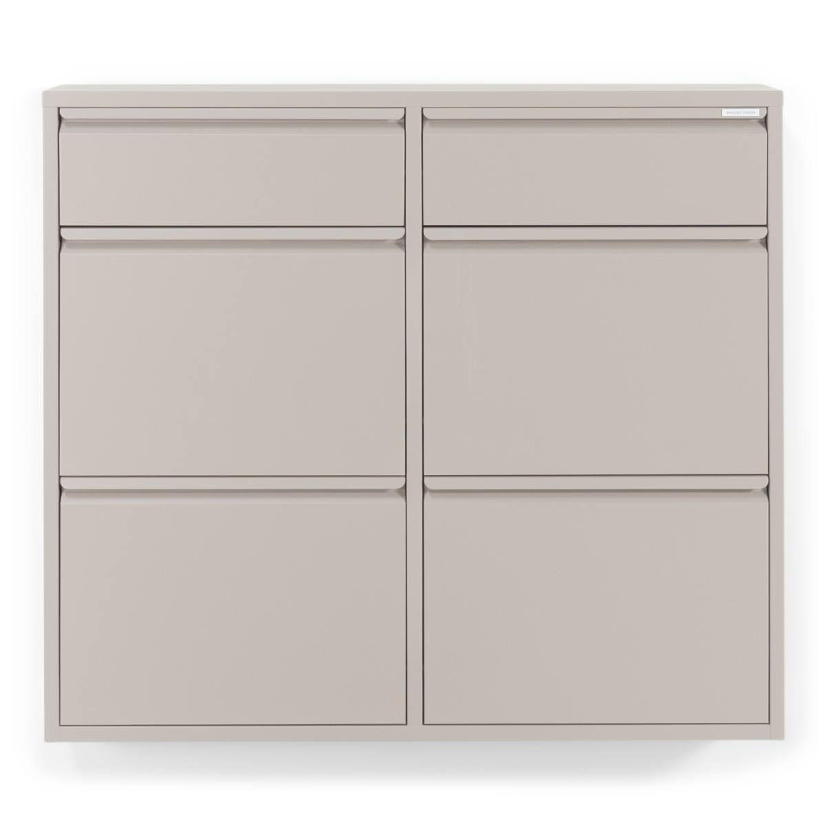 SPINDER DESIGN BILLY 6 skoskab, m. 6 låger - silky taupe stål
