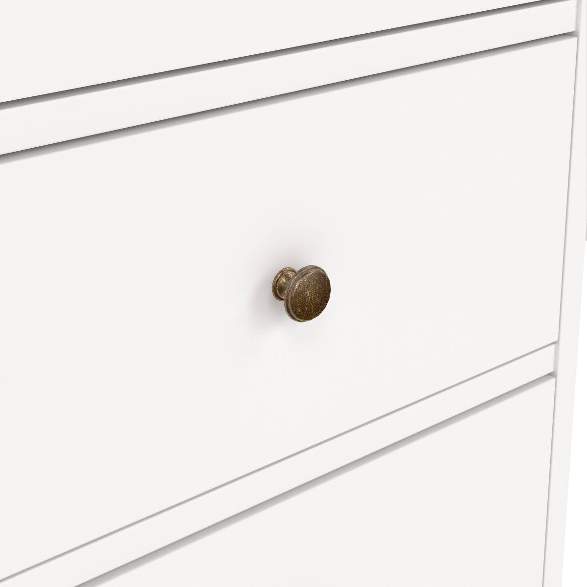 TVILUM Paris skrivebord - rektangulært, hvid laminat, med 3 skuffer – billede 8