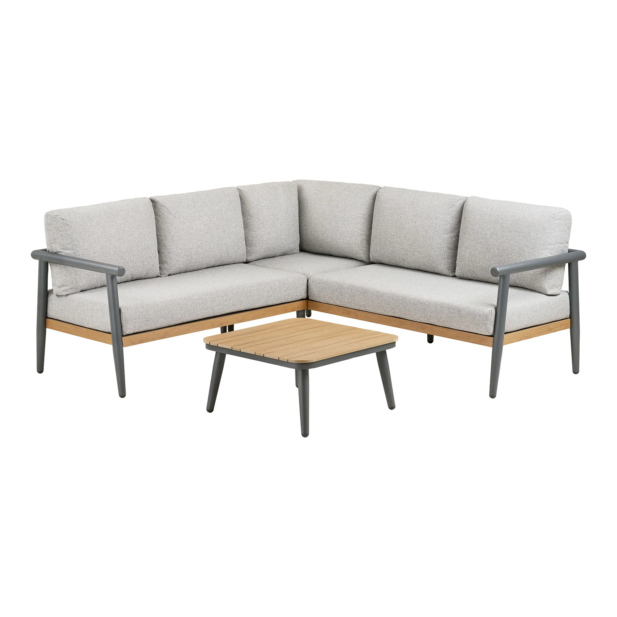 Comillas Hjørne Loungesæt - Hjørne Loungesæt, Aluminium, Antracitgrå, Inkl. Hynder