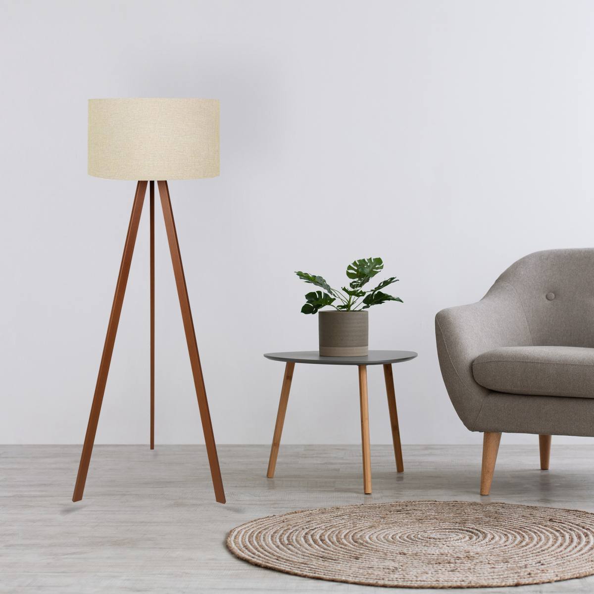 LUMI AYD gulvlampe - beige PVC og MDF – billede 3