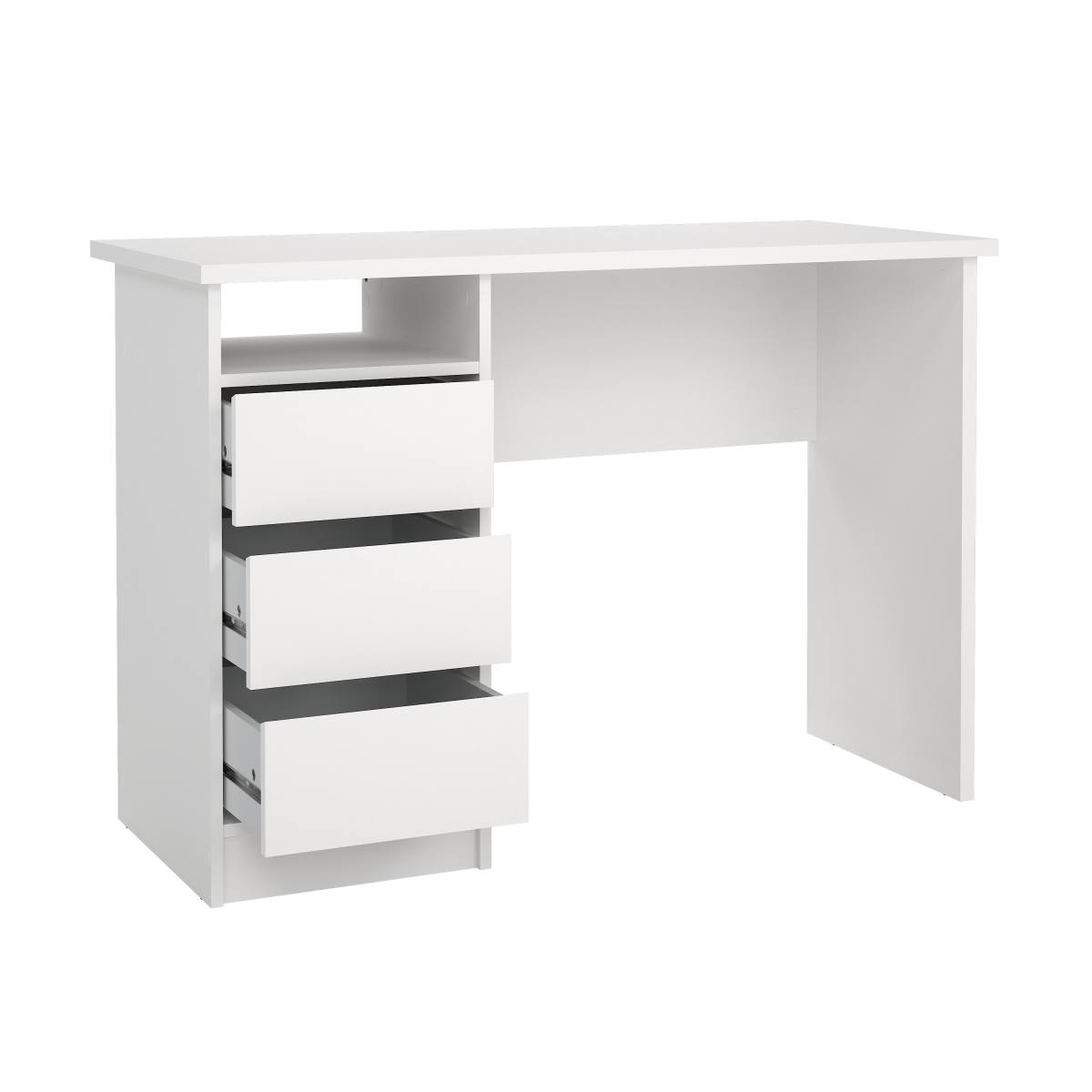 TVILUM Function Plus skrivebord, m. 1 rum og 3 skuffer - hvid træ (110x48,5) – billede 7